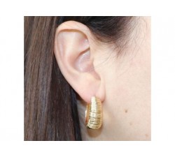 Boucles d'oreilles Créoles Émilie - Plaqué Or et Quartzite Vert – Aurore &  Luna