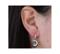 335445  Boucles d'oreilles pendantes Argent 925 rhodié 19mm