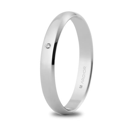 ALBANE

Alliance or blanc 750/1000 un diamant
Un jonc classique réhaussé par l'éclat d'un diamant